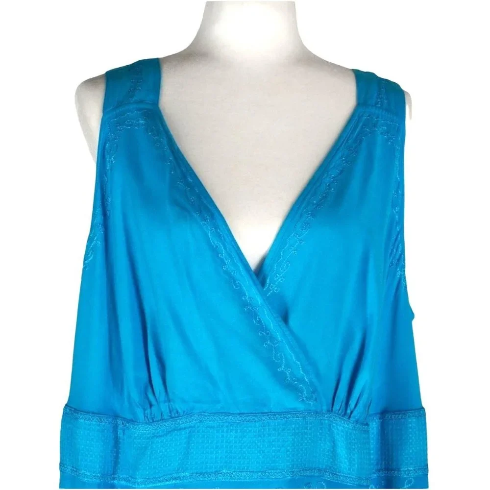 Added Dimensions Dress for Catherines Size 1X Blue Boho Hippie Midi Maxi‎